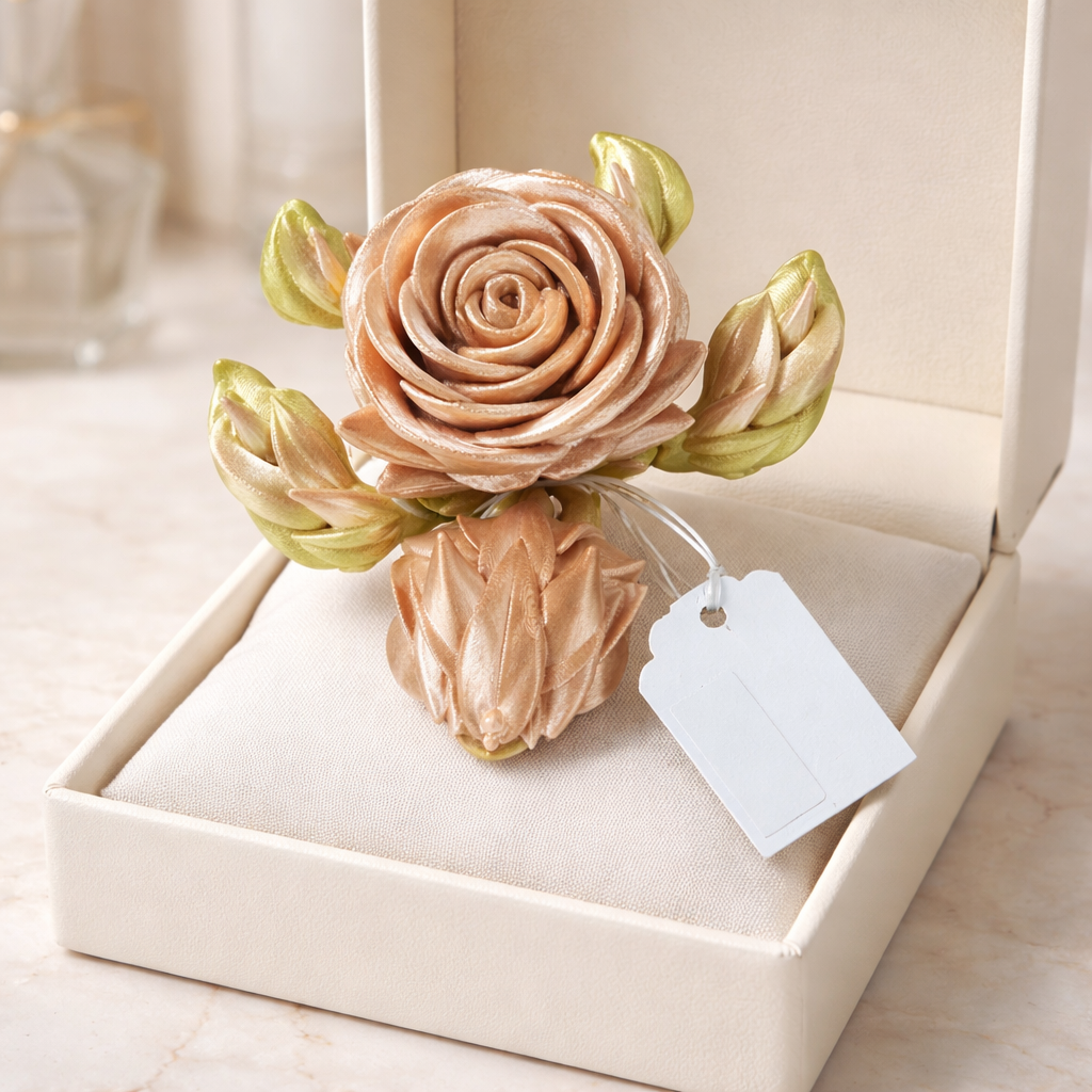 3D Rose Turtle Yellow & Peach