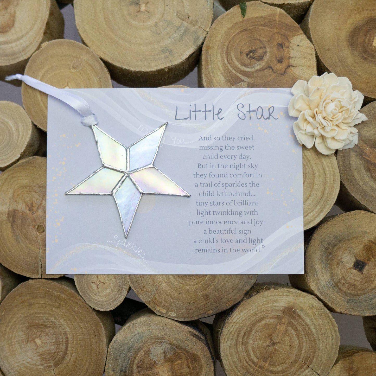 Little Star Infant/Child Memorial Handmade Glass Star 7723
