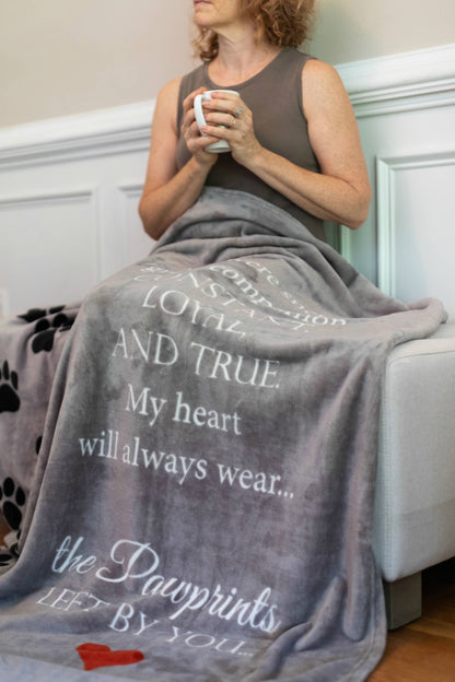 Pawprints Left By You Sympathy Pet Loss Hugs Blanket  6099