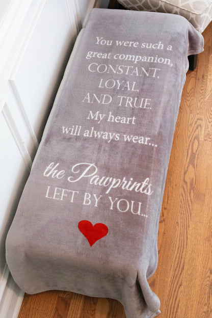 Pawprints Left By You Sympathy Pet Loss Hugs Blanket  6099