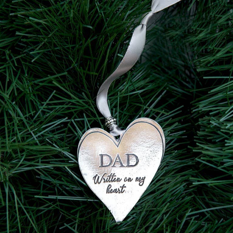 Loss of Dad Memorial Ornament: Handmade USA Pewter 6430