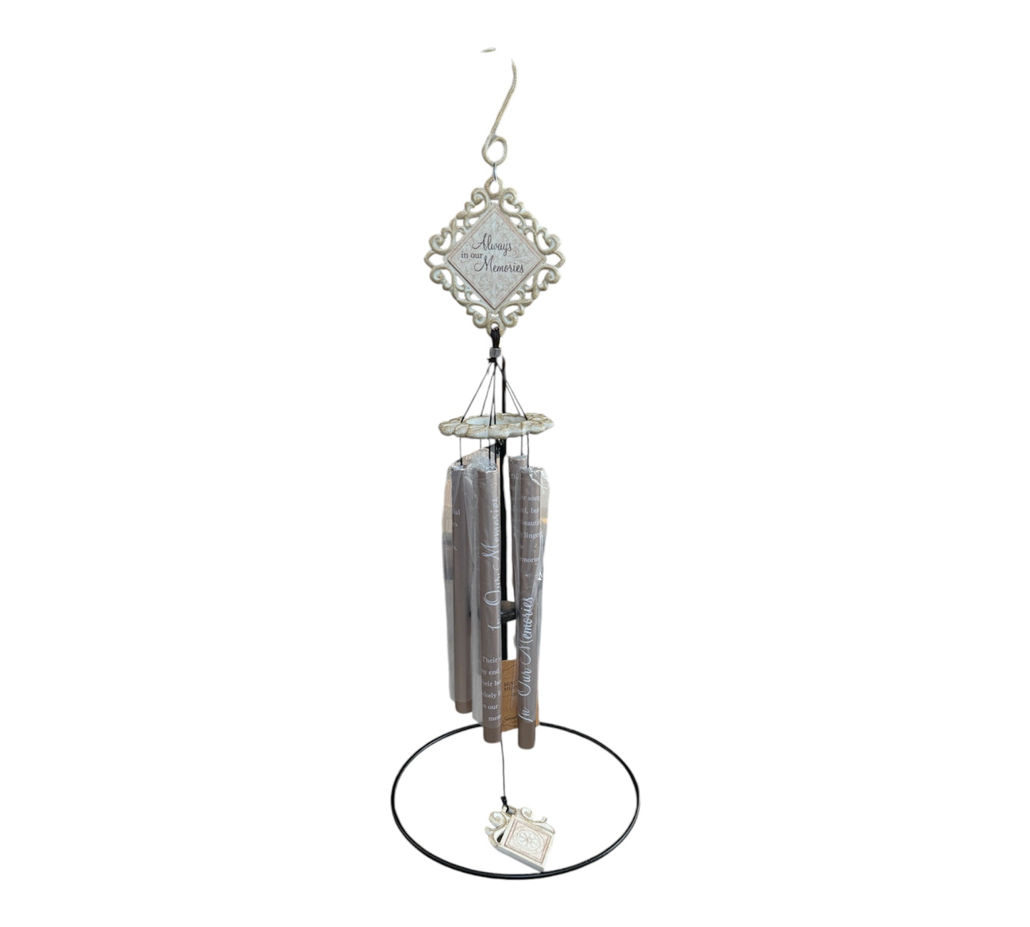 Memorial- 35" "Beautiful Memories" Vintage White Chime