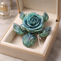 3D Rose Turtle Green & Blue
