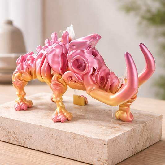 3D Pink & Yellow Mammoth