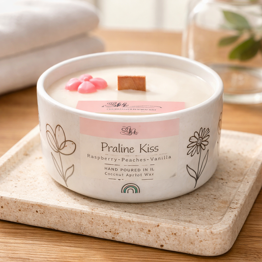 5oz Praline Kiss White Flower