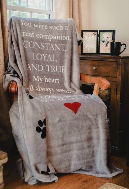 Pawprints Left By You Sympathy Pet Loss Hugs Blanket  6099