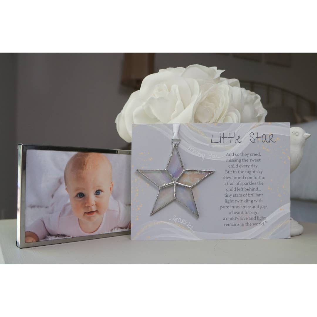 Little Star Infant/Child Memorial Handmade  Glass Star 7723