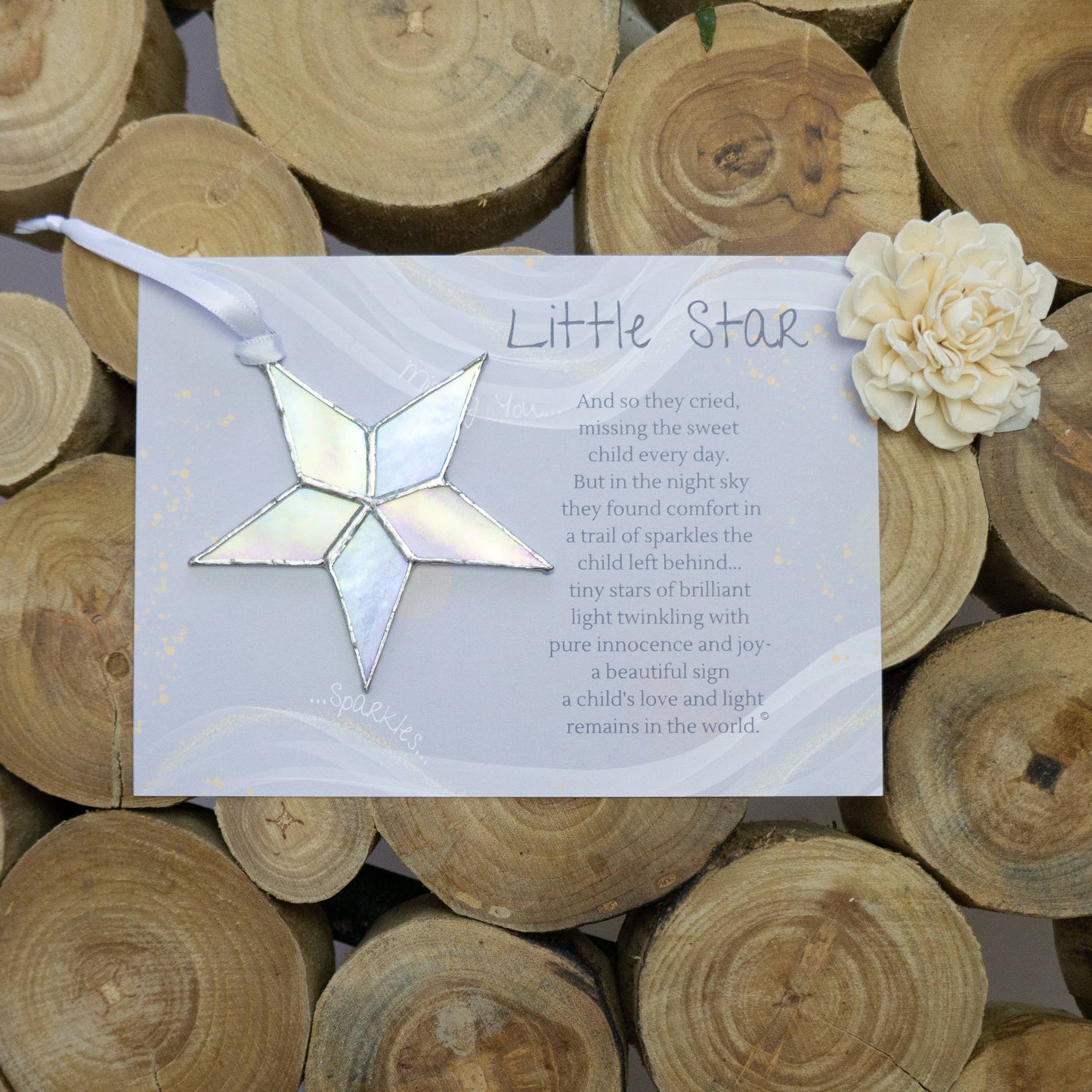 Little Star Infant/Child Memorial Handmade  Glass Star 7723