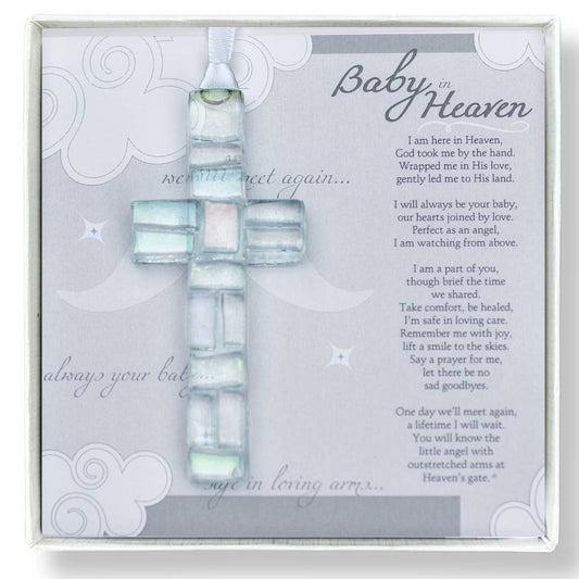 Baby In Heaven: Infant Memorial Clear Mosaic Cross 3405