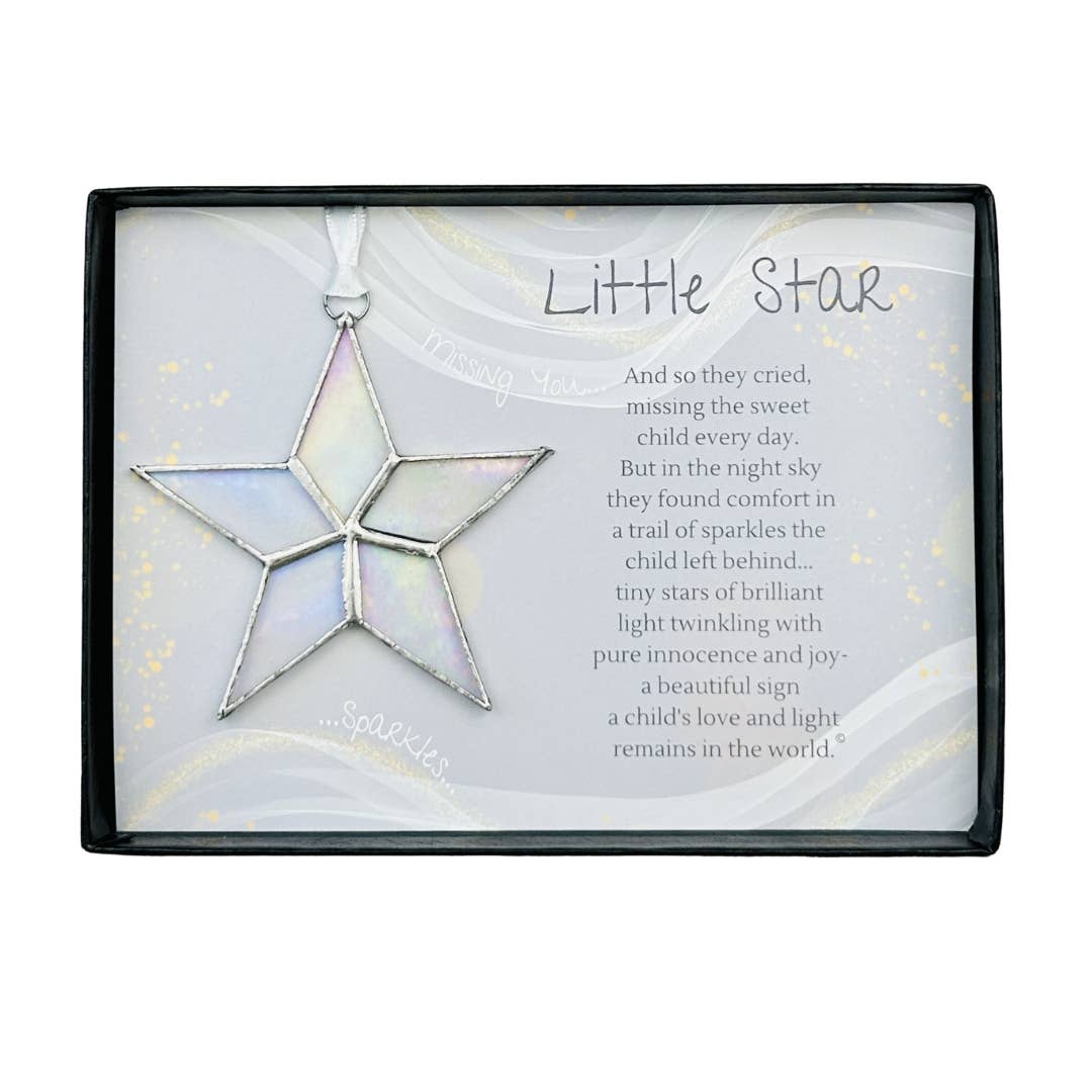 Little Star Infant/Child Memorial Handmade  Glass Star 7723